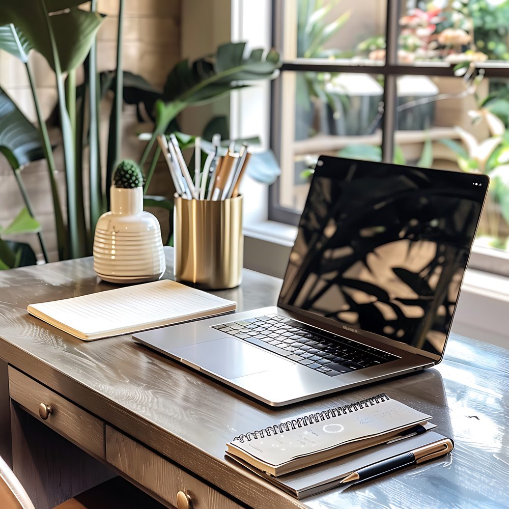 Professionnelle organisant son planning et ses devis devant un ordinateur portable